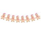 Christmas gingerbread man pulling flag