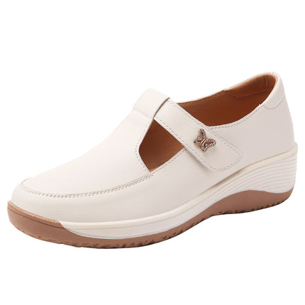 Mom's Shoes 2025 Spring New Thick-Soled Wedge Sandals Women's Flats Casual Shoes Heightening Breathable Women's Shoes
