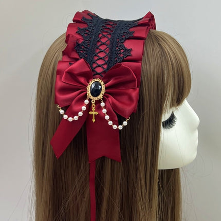 Lolita Hair Band Headwear Lolita Gothic Dark Collection Cross with Angel Handle Sweet Hair Accessories