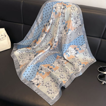 Simulated Silk Printed Silk Scarf for Women, Korean Cashew Leopard Print Headscarf, Four-Season Scarf, Professional Scarf Wholesale