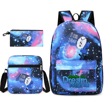 Battle for Dream Island Backpack Dream Island Schoolbag Three-Piece Canvas Backpack