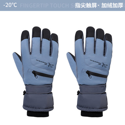 Wholesale Winter fleece-lined Ski Gloves Outdoor Sports Riding Non-slip Gloves Windproof Cold-proof Touch Screen Ladies Gloves