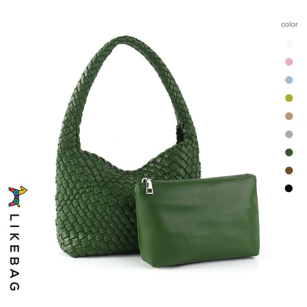 Pure Hand-woven Lunch Box Bag High-end Underarm Bag Fashion Women's Bag Cross-border Portable Shoulder Bag
