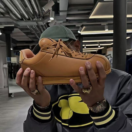 High Version 2025 Bread Shoes Genuine Leather Thick-Soled Forrest Gump Shoes Bullet Shoes Men and Women Same Style Couple Shoes Casual Sports Shoes
