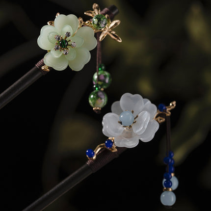 Antique Hairpin Tassel Step Wooden Hairpin Imitation Ebony Headwear Disc Hair Han Clothes Accessories Hair-pulled Ancient Clothes Hair Women
