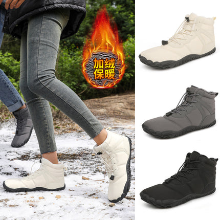 Winter Fleece-Lined Thickened Warm Snow Boots, Waterproof and Non-Slip Cotton Shoes for Outdoor Hiking, 2024 Unisex Snow Outdoor Wear