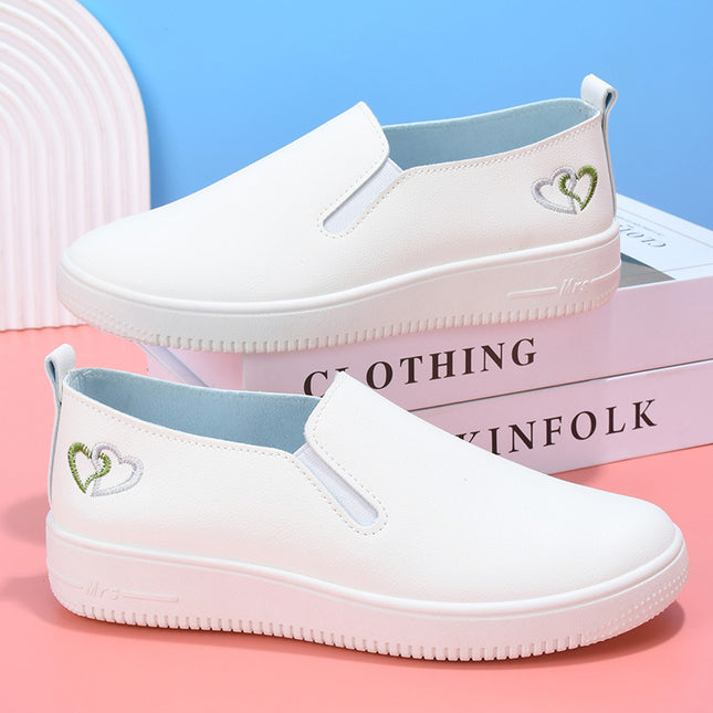 Spring, Autumn and Summer New Style White Shoes, Nurse Shoes, Health Center Comfortable, Breathable, Non-Slip Dance Shoes, Large Size Kindergarten Teacher Women's Leather Shoes