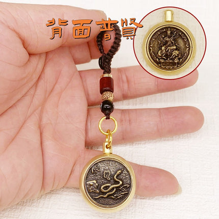 A generation of 12 zodiac Buddha patron saint turn key chain pendant fortune into the eight patron saint of treasure gourd