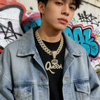 Gold pendant + 16inch cuban chain