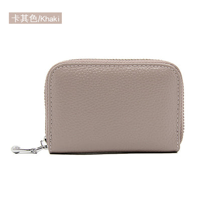 Foreign Trade Top Layer Cowhide Organ Genuine Leather Card Bag Multi-Card Bits Large Capacity RFID Anti-degaussing Men's Certificate Card Cover Women