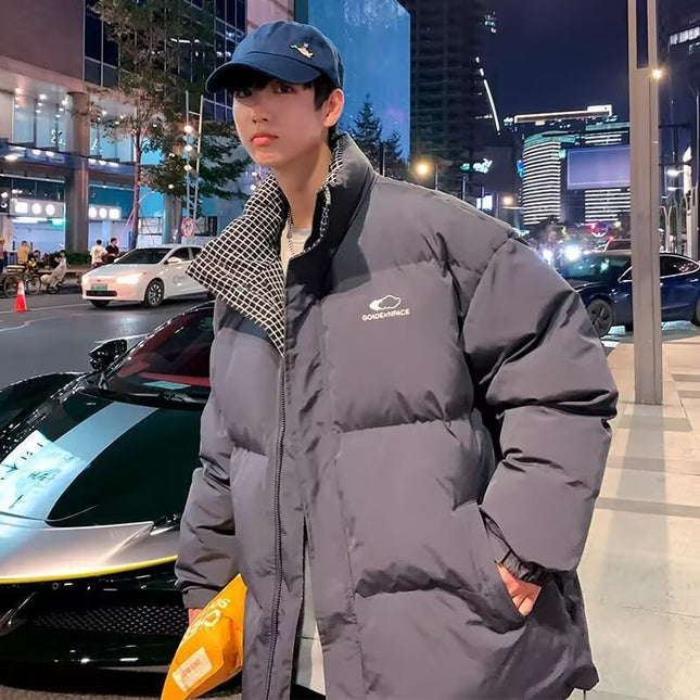 Little Oxford Waterproof Cotton Clothes Men's Winter Trendy Brand Plush Bread Clothes Cotton Clothes Warm Cotton Jackets