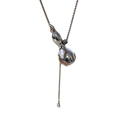 Crystal Gourd Pendant sweater chain earrings feminine light luxury fashion pull national style niche high-grade clavicle chain