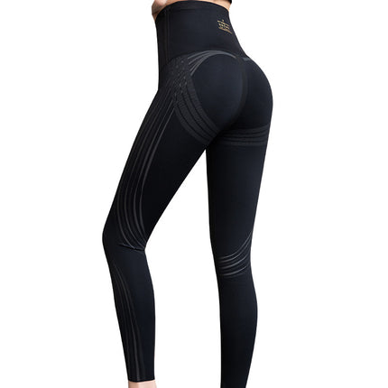 New women's spring and autumn shark skin leggings outer wear strong pressure skinny leg belly contracting hip lifting Barbie pants liquid spandex pants