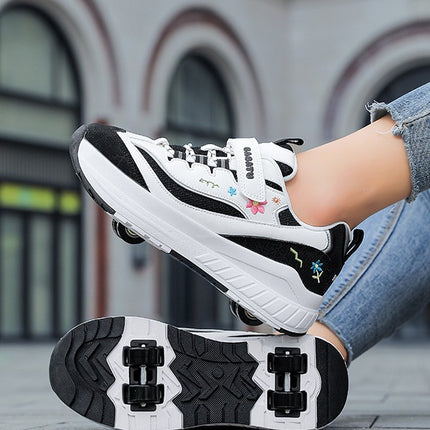 Girls' Heelys Sneakers 2025 Mesh Children's Shoes for Older Kids Roller Skates Girls' Four-Wheel Skates