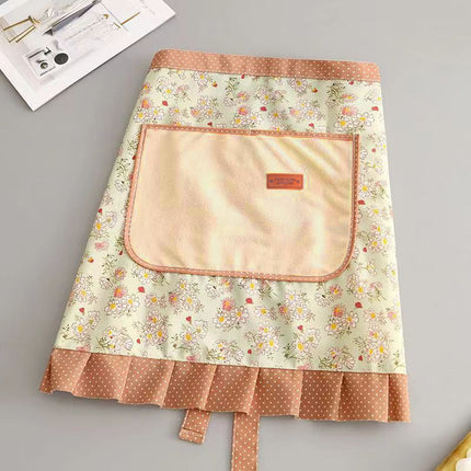 Factory Direct Sales New Kitchen Household Cooking Canvas Cotton Apron Lace Cute Hand-Wipeable Suspenders Pure Cotton for Women