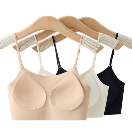 Liquid Foundation Skin Color Invisible Beauty Back Bra Women's One-Cup Thin Seamless Big Breasts Slimming Bra No Rims Vest
