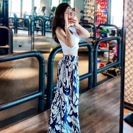 Lulu2025 New Wide-Leg Pants Swift Casual Colorful Sports Fitness Pants Light Printed Breathable Wide
