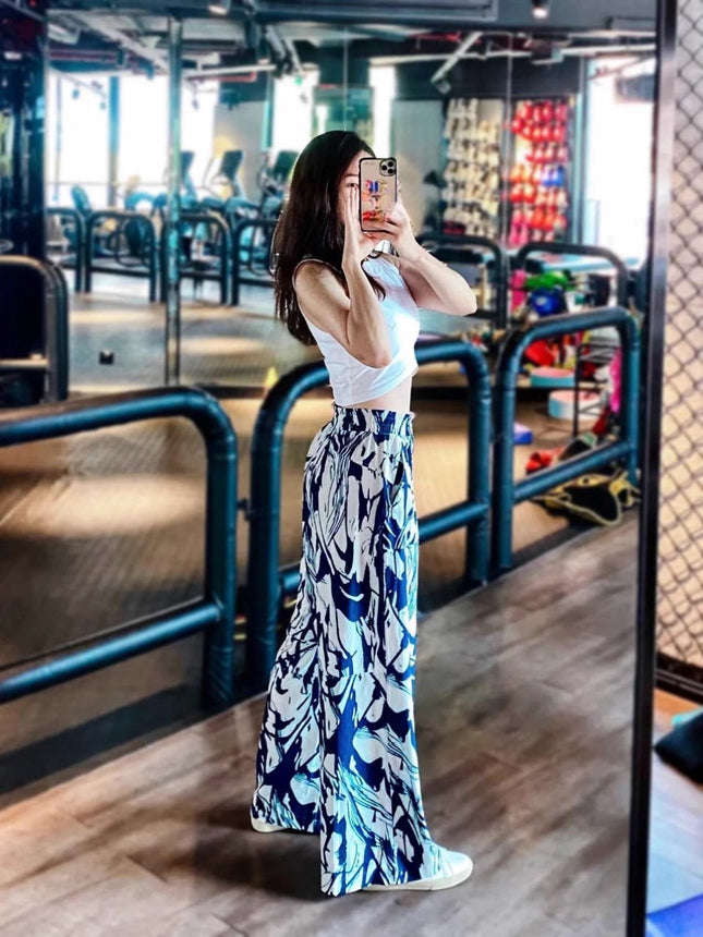 Lulu2025 New Wide-Leg Pants Swift Casual Colorful Sports Fitness Pants Light Printed Breathable Wide