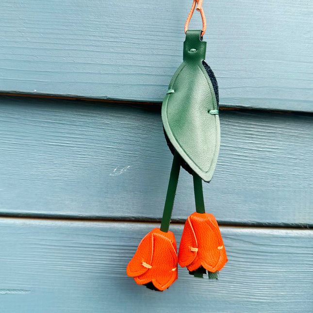 DIY Tulip Leather Bag Pendant Handmade Flower Keychain Decoration 8 Colors Genuine Leather / Kit DIY Pendentif Tulipe Cuir Véritable Fait Main Fleur Porte-clés Décoration 8 Couleurs