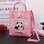 [light luxury and simple] squinting smiling panda pink (pink handbag)112102