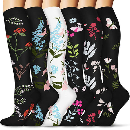 32 6 pairs of Amazon cross-border compression socks suit stockings sports running fitness compression socks calf socks
