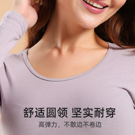 Autumn and Winter Pure Cotton Thermal Underwear Set for Women, Solid Color Base Layer, All-Cotton Sweater, Thin Thermal Underwear for Students and Young Girls