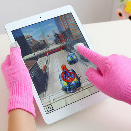 Hot sale direct touch screen gloves winter thick brushed warm touch screen gloves magic knitted stall supply