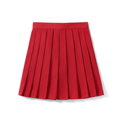 Pleated skirt wholesale red skirt a version short new high waist slim a word anti-gloss pleated jk skirt