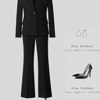 9392 black suit + wide leg pants / 4 XL