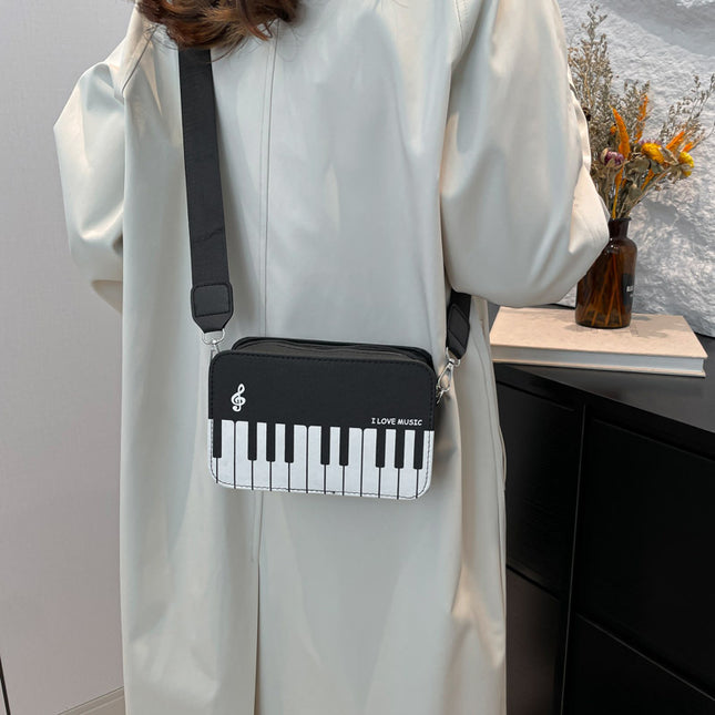 Bags Cross-Border Wholesale Personalized Piano Bags for Women 2026 New Korean Style Fashion Color-Blocking Single Shoulder Crossbody Small Square Bag