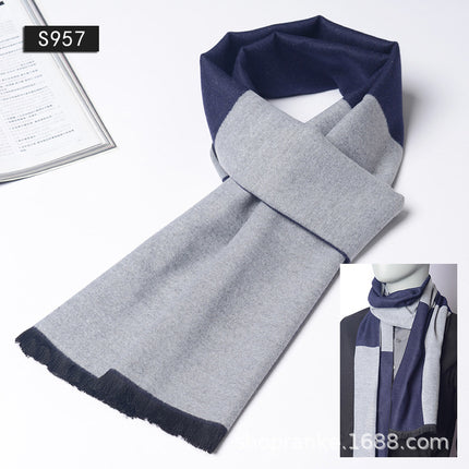 New Plaid Scarf for Men in Autumn and Winter, New Korean Version for Boyfriend, Plaid Scarf, Shawl, Male and Female Students, Couple to Keep Warm