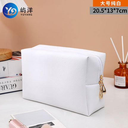 Ins Style Simple New Cosmetic Bag Women Hand Portable Square Waterproof Simple Travel Toiletry Storage Bag