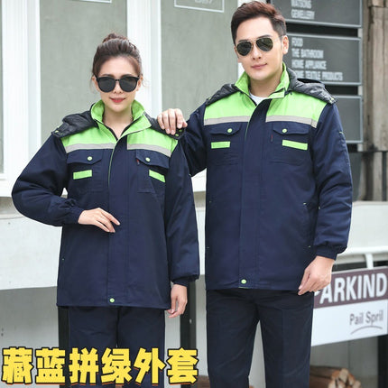 Winter Work Clothes Cold-proof Cotton Coat Thickened Work Protection Clothing Factory Workshop Factory Clothes Printing Thickened Cotton Coat