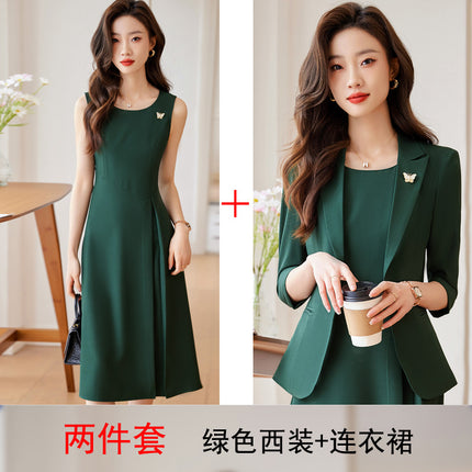 Suit Jacket with dress Women's Spring and Autumn Small Women's Suit with Pants Professional suit ol Work Clothes