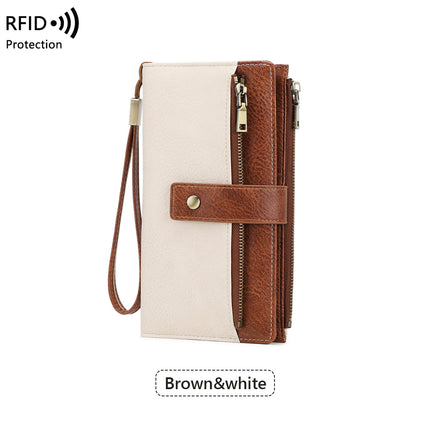 Cross-Border New Rfid Anti-Magnetic Women's Wallet with Multiple Card Slots 70% off Long Wallet European and American Retro Fashion Clutch Bag