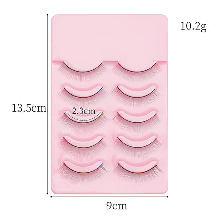 Wholesale 5 pairs of false eyelashes natural simulation grafting hard stem can support double eyelid stickers for beginners to practice eyelashes