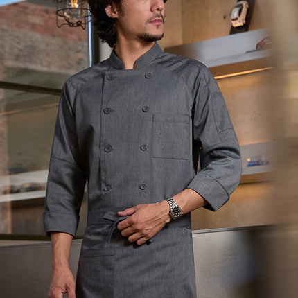 Chef Uniform for Men in the Catering Industry, Restaurants, Hotels, Bakeries, and Kitchens, Long-Sleeved Chef Clothing, New Style Workwear