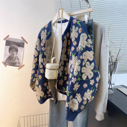 Chubby Girl plus size design soft Nuo sweater coat women's autumn and winter lazy wind loose slimming knitted cardigan sweater