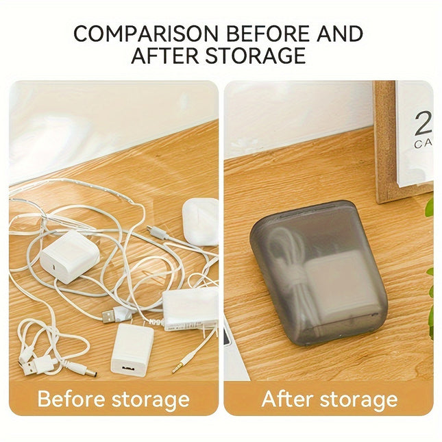 TEMU generation data cable storage box charger bluetooth headset portable waterproof multi-function finishing box with lid