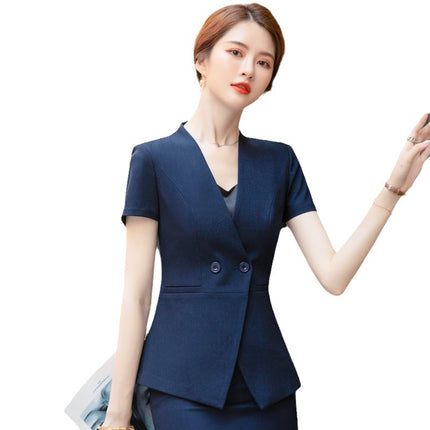 Business Suit Female Summer Temperament Goddess Fan Hotel Manager Front Desk Tooling Beauty Salon Jewelry Store Work Clothes