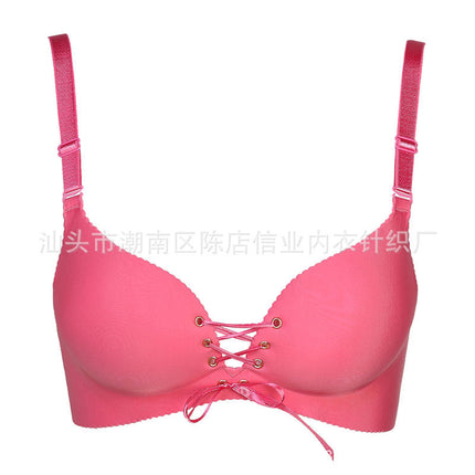 Pull B one-piece seamless no steel ring smooth red life year underwear gathered adjustment bra thin direct sales