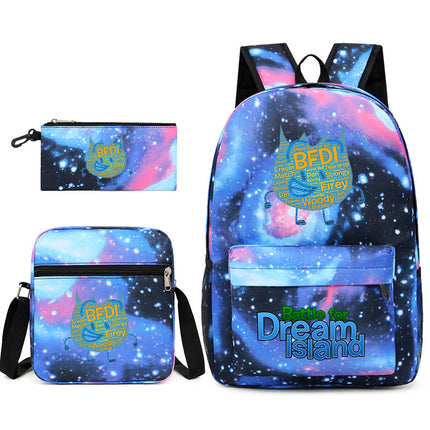 Battle for Dream Island Backpack Dream Island Schoolbag Three-Piece Canvas Backpack