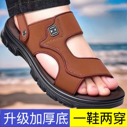 2025 New Men's Sandals Casual Outdoor Non-Slip Breathable Wear-Resistant Beach Bathing Driving Slippers Dropshipping