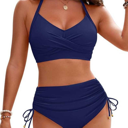 Split swimsuit 2025 new European and American cross-border sexy high waist bikini suit Amazon bikini swimsuit