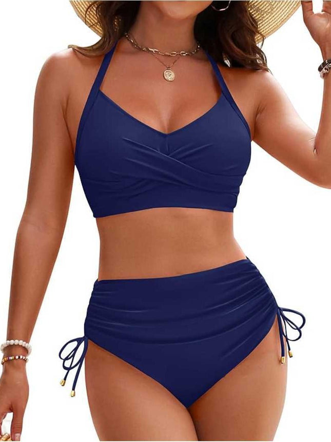 Split swimsuit 2025 new European and American cross-border sexy high waist bikini suit Amazon bikini swimsuit