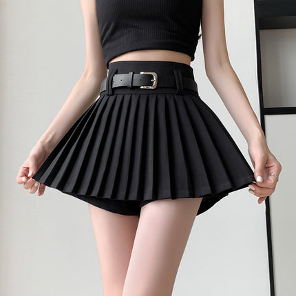 Pleated Skirt for Women 2026 Summer New Style High-Temperature Pressed Pleated Umbrella Skirt High-Waisted Slimming Black Half Skirt Elegant Commuter Skirt