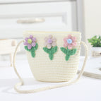 Purple white powder 3 bouquet flower bag white