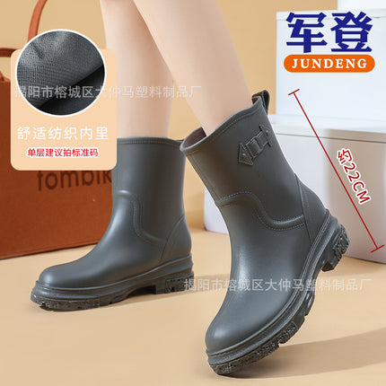 Rain Boots for Women, Adult Fashion, Versatile Short-Tube Water Shoes, Thickeneded Wear-Resistant Overshoes, Kitchen Work Non-Slip Waterproof Boots, Rain Boots