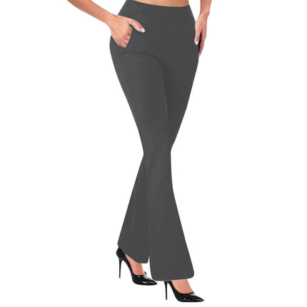 Cross-border new European and American women's flared pants front pocket micro horn back pocket high waist hip solid color casual pants