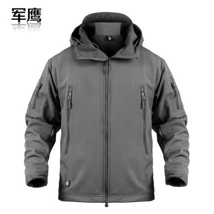 2026 Cross-Border Military Eagle Shark Skin Soft Shell Tactical Camouflage Jacket Men's Warm Breathable Wear-Resistant Military Fan Waterproof Jacket